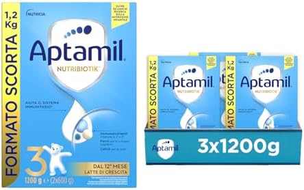 APTAMIL 3 - Latte in Polvere per Bambini dal 12° mese - 3600 grammi (3 confezioni da 1200g)