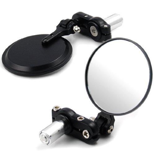 Motorcycle Chrome Plated Billet Aluminum Outside Rearview Side View Mirrors Multi Angle Adjustable Blindsight Rearview Handle Bar End Convex Universal Fit For Ducati Monster 796 848 1198