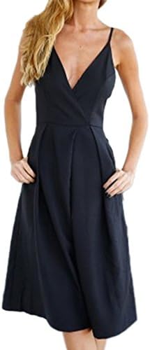 Vepodrau Women Romper Backless Zipper V-Neck Surplice Wide-Leg Jumpsuits-Apparel Black XS