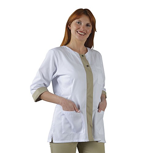 Label Blouse - Camice da Laboratorio - Donna Blanc-Beige 52