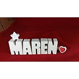 Beton, Steinguss Buchstaben 3 D Deko Schriftzug Namen MAREN als Geschenk verpackt! Ein ausgefallenes Geschenk zur Geburt, Taufe, Geburtstag oder auch zu anderen Anlässen.