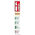 V Safety 11012AJ-S Foam Spray Id Electrical Safe Fire Extinguisher Sign - Portrait - 100mm x 280mm - Self Adhesive Vinyl, Beige/Black/Green/Red