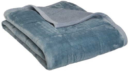 Northpoint Baroque Quilted Berber Reversible Throw Blanket, Slate Northpoint Baroque Quilted Berber Reversible Throw Blanket, Slate