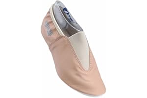 ANNIEL 2038 - Chaussures Gymnastique Rythmiques Unisex en Cuir 100% Made in Italy, Chaussures de Danse Femme Homme, Èlastique Confortable au Talon et au Cou-De-Pied, Semelle Mixte Cuir et Caoutchouc