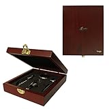 Presentado en una caja de madera con cierre dorado y diseño de Harley Davidson esmalte insignia