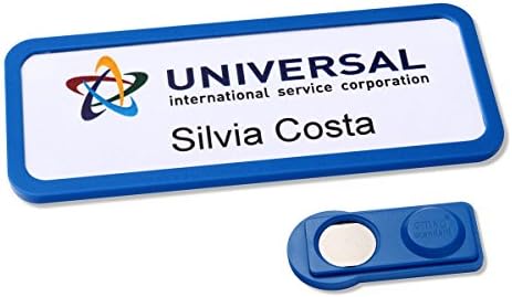 20 magnetic name badges office 30 "classic” incl. print sheet – classic blue
