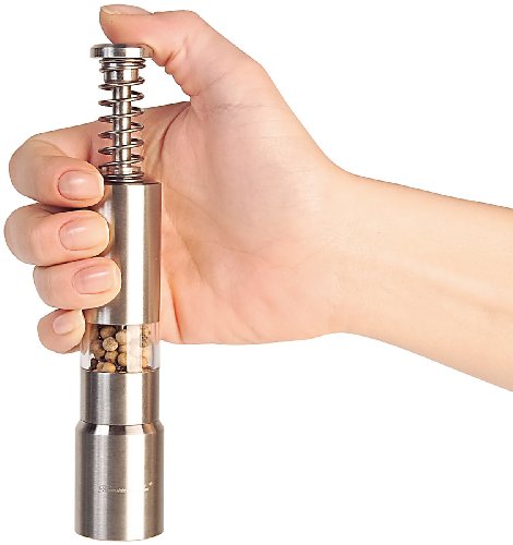 Rosenstein & Söhne Salz- & Pfeffermühle mit Druckknopf-Bedienung, Edelstahl, 2er-Set - 3