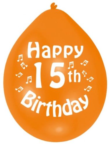 Amscan 22.8 cm 15. Geburtstag 10 Luftballons