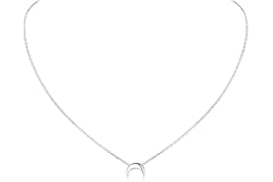 ChicSilver Srebrny łańcuszek dla kobiet i dziewcząt, srebro próby 925, małe serce, gwiazdy, księżyc, trójkąt, naszyjnik, minimalistyczna biżuteria z pudełkiem na prezent, spersonalizowany prezent na Walentynki, Dzień Matki, urodziny