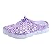 Produktbild Qmber Damen Fitness Laufschuhe Sportschuhe Schnüren Running Sneaker Netz Gym Schuhe Unisex Erwachsene Light Runner Shoe Low Top Volltonfarbe Loch Strand Hollow Sandalen/Purple,37