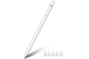 LPUNCD Pencil 1 Generacion Carga Rápida (USB-C), Magnético Pencil para iPad con Rechazo Palma & Sensibilidad Inclinación, Profesional Lápiz para iPad 6-10, Air 3-5/M2, Mini 5-6, Pro M4, 11"/13", 12" 3-6