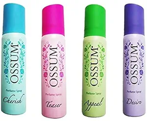 OSSUM Perfume Spray CHERISH, TEASER, APPEAL, DESIRE 25ml x 4 Perfume Body Spray - For Women (100 ml, Pack of 4)
