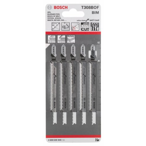 Bosch 2608636640 Stichsägeblatt 5 Stichsägeblätter T 308 BOF - 2
