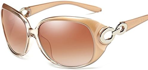 Sunglasses Polarized Sunglasses Female Fashion Big Frame Glasses Ms Driver Driving Mirror ( Color : Champagne color )
