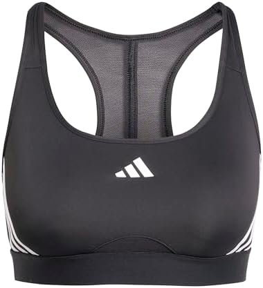 Adidas Donna PowerReact Train 3Stipes Bra, Black, XS