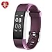 Produktbild YAMAY® Fitness Armband mit Pulsmesser,Fitness Tracker Aktivitätstracker Bluetooth Smart Armband Schrittzähler Uhr mit Schlafmonitor Kalorienzähler Vibrationsalarm Anruf SMS Whatsapp Beachten kompatibel mit iPhone Android Handy (Violett)