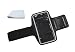 Produktbild Halterung als Sportarmband-Tasche Smartphone-Case SCHWARZ und Reinigungstuch für HTC Desire 650 | 10 | U Play | One x10 | One A9s | Desire 630 und Huawei Y7 Prime | Honor 9 + 6A | Nova 2 Smartphone
