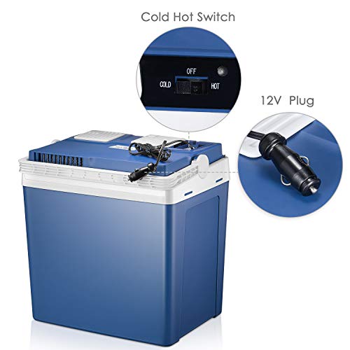 Kealive Elektrische Kühlbox, Thermoelektrische Kühlbox mit Kühl- und Warmhaltefunktion - 25 Liter,12 V für Auto und Lkw - 6