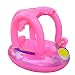 Produktbild Schwimmsitz für Babys, mit aufblasbarem Sonnendach, Schwimm-Spielzeug zum Aufblasen, für Babys von 12-36 Monaten rosa rose