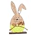 Produktbild Jyuesi Original Haushalt OFD Kreativ Süß Haupt Dekoration Ostern Hase Holz Malerei Tischplatte Dekorativ Verzierungen Osterhase Dekorationen, Holz, Gelb, C - Grün Hase
