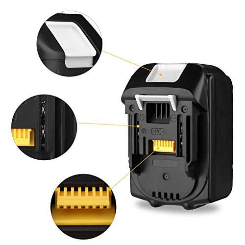 LYPULIGHT 2X 18V 5.0Ah Li-ion Batería de Repuesto para Makita BL1850, BL1840, BL1830, BL1815, BL1835, BL1845, 194205-3, 194309-1, 196399-0, LXT-400