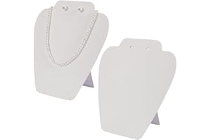 FINGERINSPIRE 2 PCS Jewelry Necklace Display Stand 195mm Height Leather Old Lace 3D Bust Mannequin Model Necklace Display Holder Jewelry Pendant Storage Rack for Shows