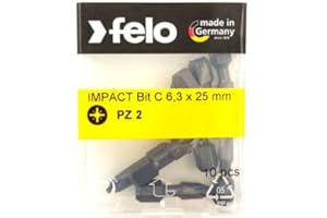 XGAGHB Felo 4 Impact PZ2 x 25mm Screwdriver Bits Tic Tac Box of 10