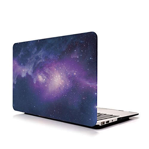 13-Zoll Macbook Air Hard Case, RYGOU 4 in 1 Gummierte Galaxy Space Case mit Tastaturabdeckung Displayschutzfolie für Macbook Air 13 „(A1369 und A1466) - 2