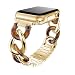 Produktbild MTSBW Kompatible Apple Watch Iwatch 38Mm 40Mm 42Mm 44Mm Intarsien Stein Edelstahl Metallband Business Ersatz Band Für Serie 4 3 2 1 Sport Edition,Goldblack,38Mm