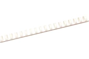 Albyco Plastikbinderücken, Binderinge, Bindekämme aus Kunststoff, 21 Ringe, ø 10 mm Weiß, Bindekapazität 65 Blatt, Länge A4, 100 Stück