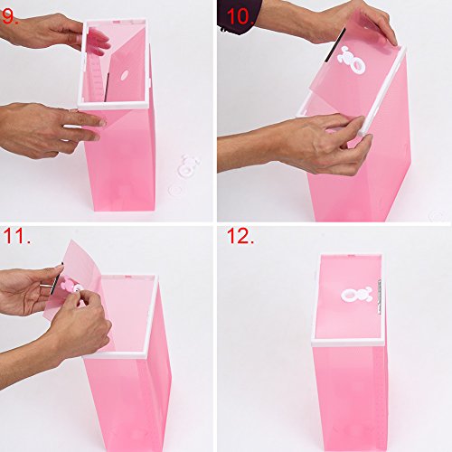 Schuhbox Acelectronic 10 set Plastik Schuhbox Schuhkasten Lagerkasten Clear Boxen Schuhschachtel für Aufbewahrung Schuhe Faltbare Halter für Damen,Multifunktional Organiser (Weiß) - 9