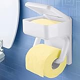 WENKO Duo-PapierhalterToilettenpapier Badezimmer Feuchttücher Hygiene Wandhalterung Toilettenpapierhalter WC Badaccessoires Rollenhalter Klopapier Toilettenpapierspender