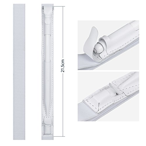 Apple Pencil Halter, Fullmosa® Hochwertige Kunstleder Stifthalter Apple Pencil Hülle Etui mit USB-Adapter-Tasche für iPad Pro 9.7 & iPad Pro 10.5,Weiß - 7