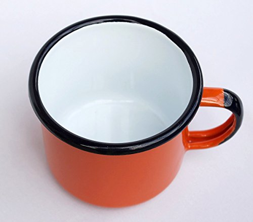 DanDiBo Emaille Tasse 501/10 Orange Becher emailliert 10 cm Kaffeebecher Kaffeetasse Tee - 4