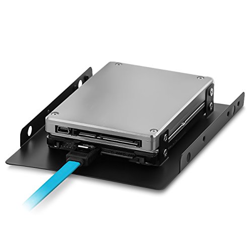 deleyCON DUAL Einbaurahmen 2,5″ Festplatte SSD auf 3,5″ (bis zu 2x 2,5″ Festplatten HDD oder SSD) – SATA 3 bis 6Gb/s Kabel Inklusive - 4
