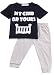 Newborn Kids Baby Boys Funny Letter Printing Clothes T-shirt Tops Pants 2PCS Set (6-12 Months, Black)