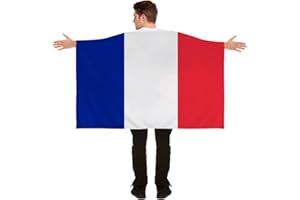 Hollylife Cape Drapeau de la France 150x90cm Body Flag Supporter Drapeaux National Français Bleu Blanc Rouge Fanion France Tissue à Colorier Couleurs Vives Parfait les Festivals, Manif, Match