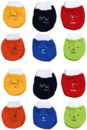 Guru Kripa Baby Products New Born Baby Baby's Premium Cotton Housiry Mittens/Hand Gloves/Muthi/to Keep Baby Hand Tender