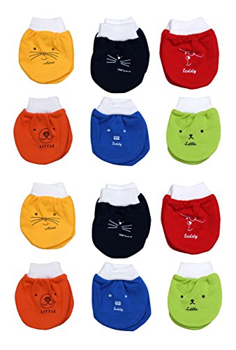 Guru Kripa Baby Products New Born Baby Baby's Premium Cotton Housiry Mittens/Hand Gloves/Muthi/to Keep Baby Hand Tender