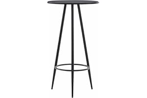 vidaXL Tavolo da Bar Alto Elegante Robusto per Interni Tavolino da Bistrot Bistrò Angolo Cucina Nero 60x107,5 cm in MDF Gambe in Acciaio