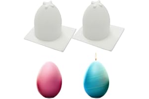 Junhui 2 Stück Ostern Silikonform, 3D Eierform Kerzengießformen, Ostereier Silikonform Gießform für Schokolade, Mousse Kuchen, Wachskerzen, Ostergeschenke