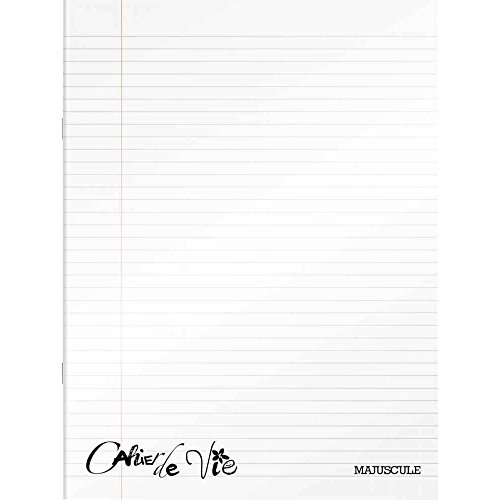 Majuscule Cahier de Vie 96 Pages Couverture polypropylène Transparente