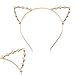 SODIAL(R) Cat Ear Headband Pearl Shape Rhinestone Hair Band Headwear-Highlight in the party for Women
