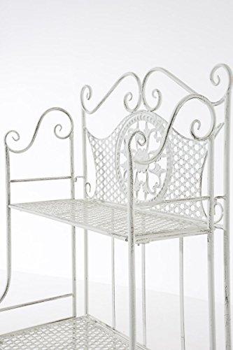 CLP Metall-Standregal ANIKA, Landhaus-Stil, 4 Böden, ca. 150 x 60 x 30 cm antik-weiß - 4