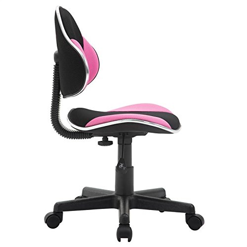 IDIMEX Fauteuil Chaise de Bureau Enfant Alondra Hauteur réglable revêtement Tissu Noir et Rose