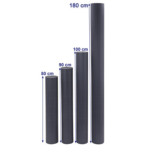 Songmics PVC Sichtschutzmatte 80 x 800 cm (Zusammengesetzt aus 2 Matten, je 80 x 400 cm) GPF088G - 5