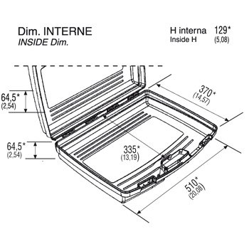 Kunststoffkoffer leer in rot, Außenmaß: 524x420x130 mm - 3