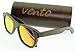 Produktbild Vento® modell Loo Bamboo&Orange- Polarisierte Sonnenbrillen aus Holz Bambus, entworfen in Italien mit CE-Zertifikat und Schutz UV 400, bamboo frame orange Linse
