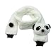 Cute Toddler Infant Baby Soft Animal Panda Head Warm Cap Hat+Scarf Set White New