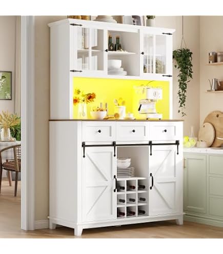 Ligterra Armadietto da cucina con ripiani e scaffali aperti, 107 x 43 x